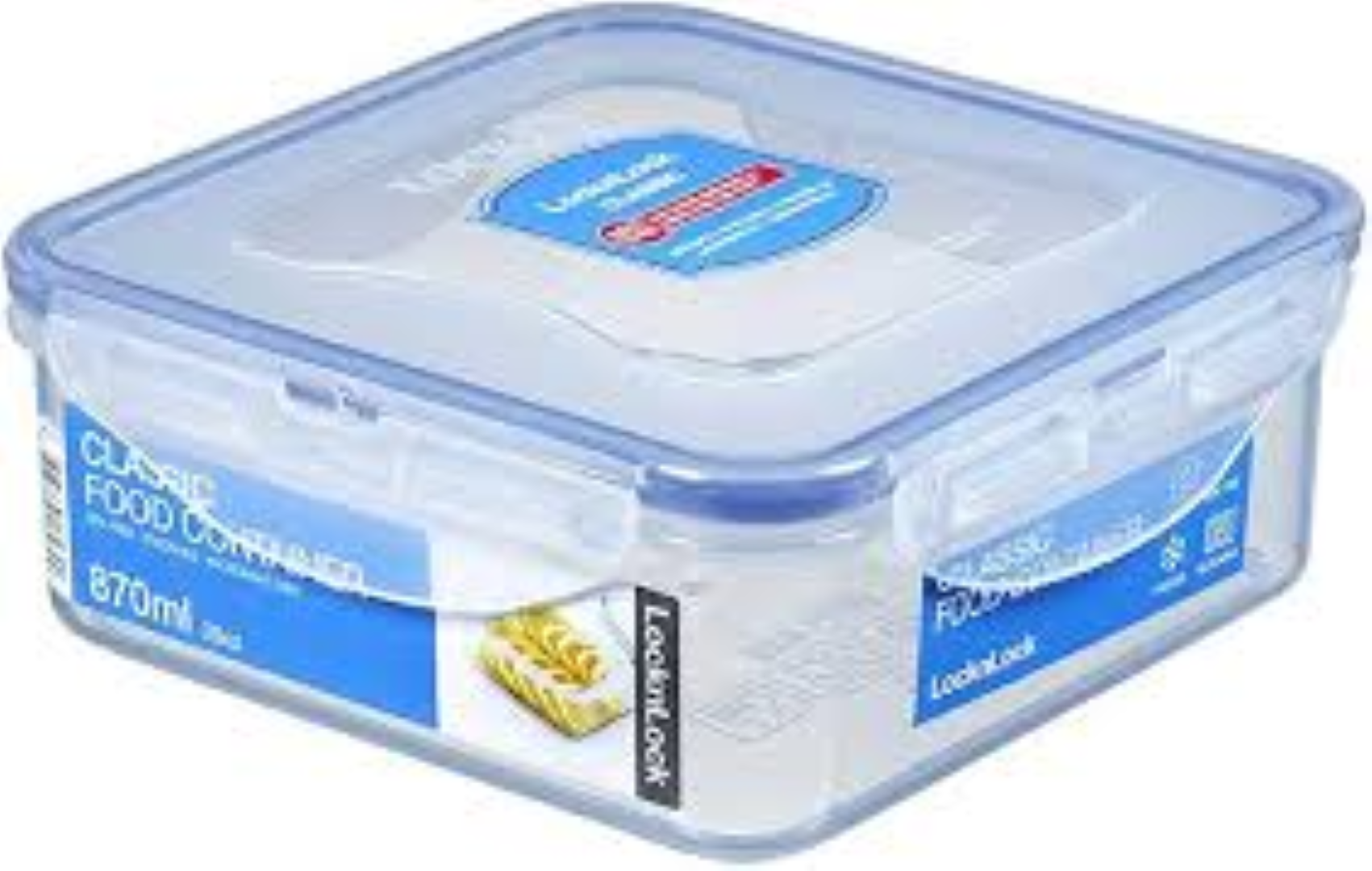 L & L SQUARE SHORT FOOD CONTAINER 870ML